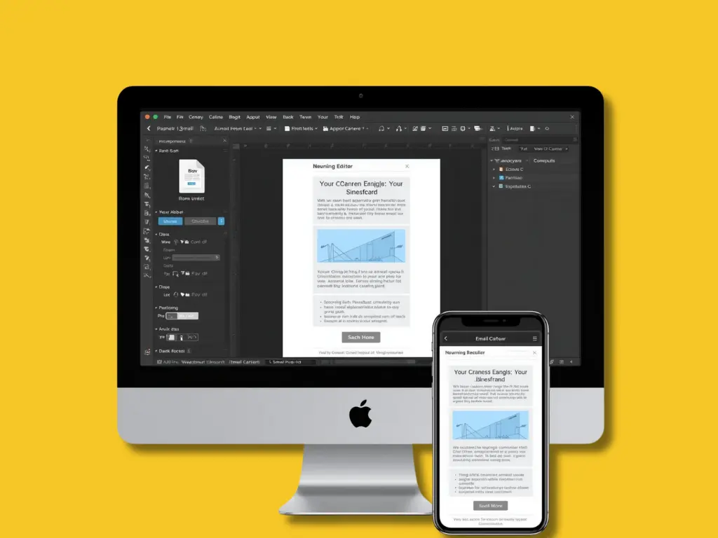 Mobile responsive email template design adapting from desktop to smartphone screen